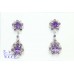925 sterling silver dangle earring purple amethyst natural stone 1.9 inch